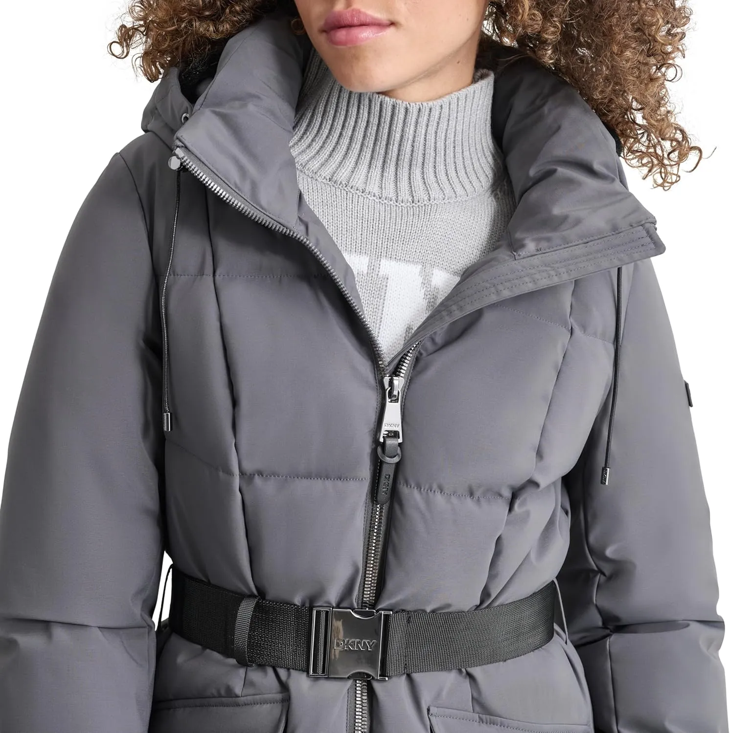 DKNY Women's Belted Maxi Puffer