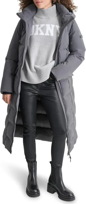 DKNY Women's Belted Maxi Puffer