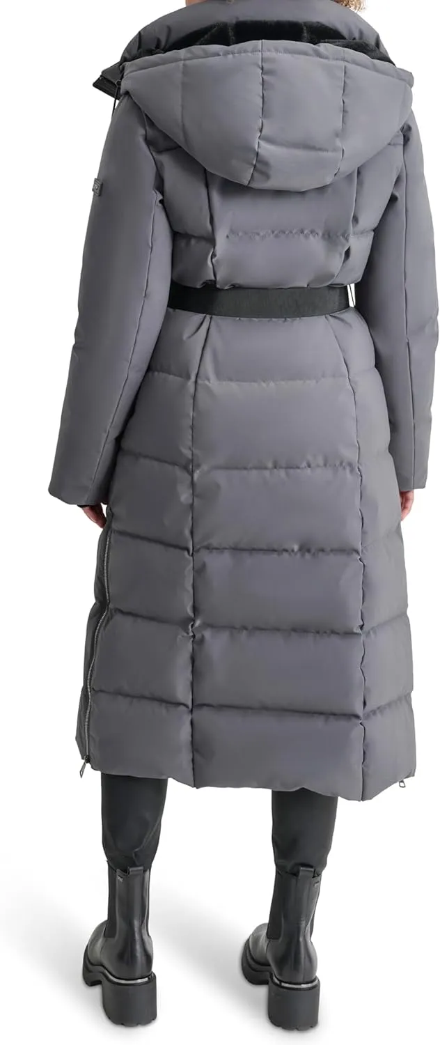 DKNY Women's Belted Maxi Puffer
