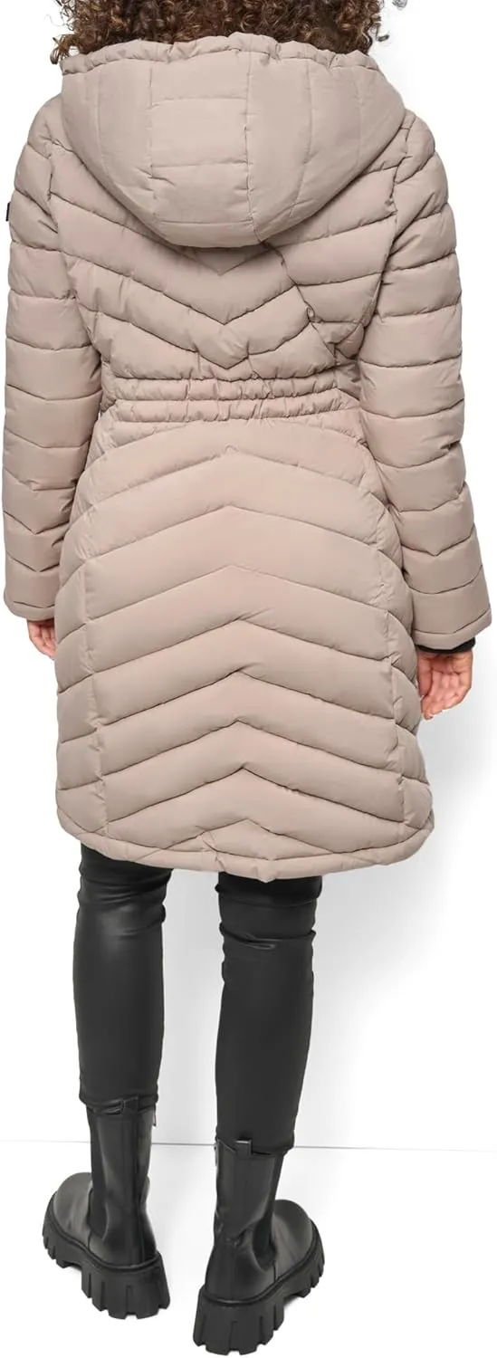 DKNY Women's Hooded Light-Weight Puffer
