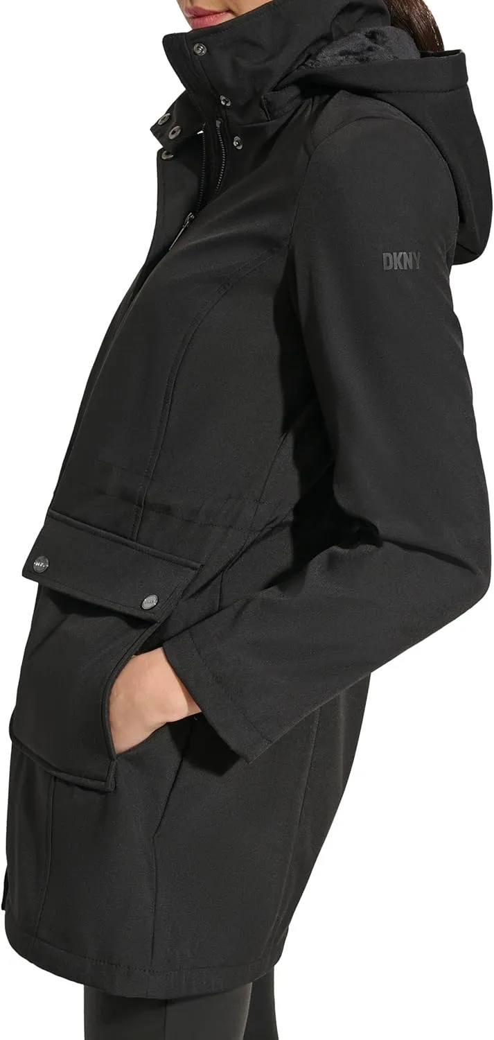 DKNY Women's Softshell Hooded Coat