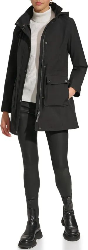 DKNY Women's Softshell Hooded Coat