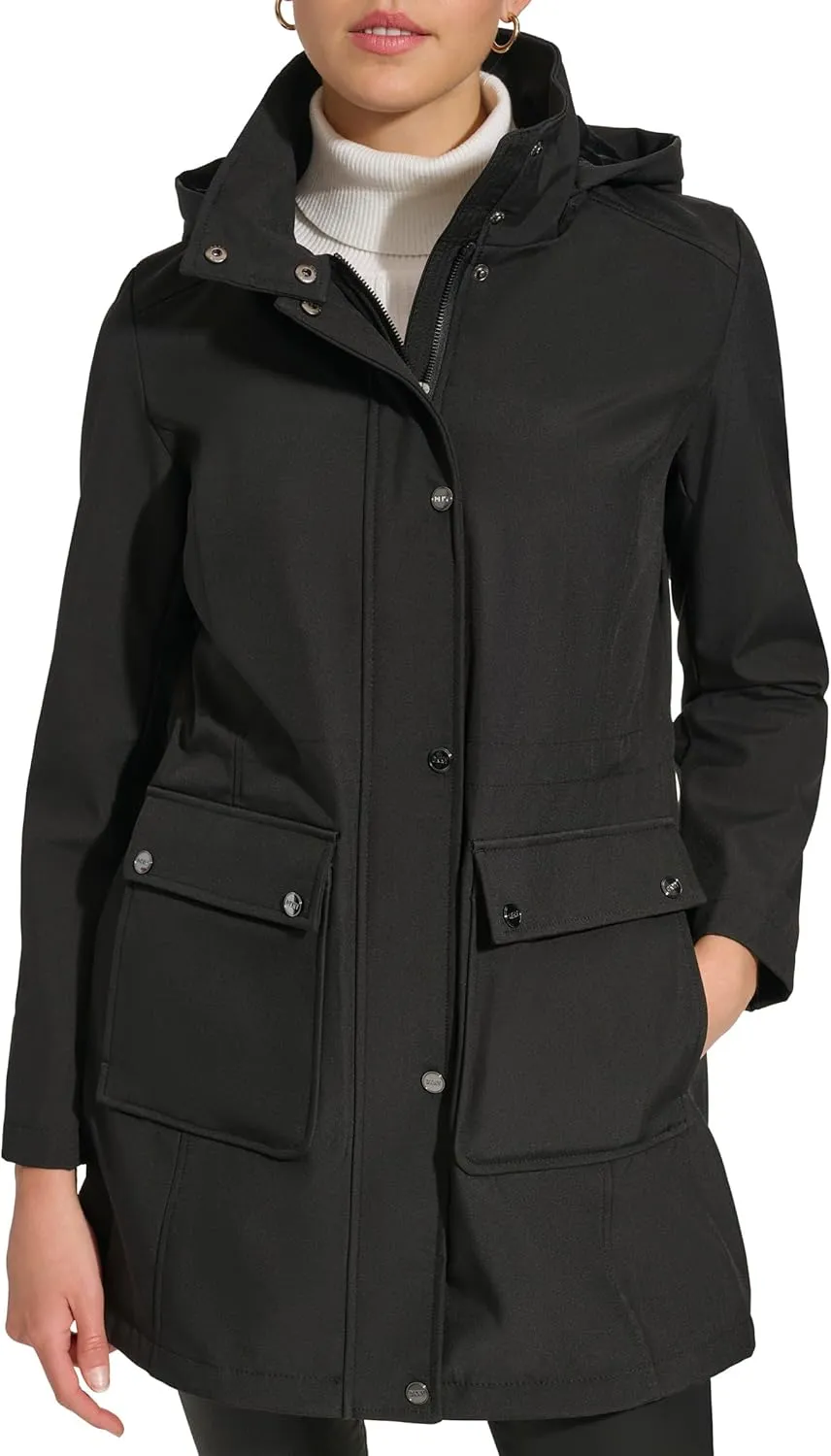 DKNY Women's Softshell Hooded Coat