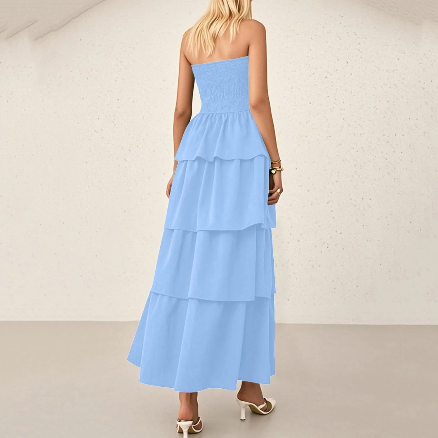 Dresses for Women 2025 Summer Beach Vacation Clothes Spring Tube Top Maxi Dresses Layering Dress