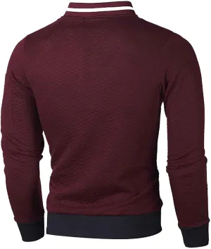 DuDubaby Autumn Winter Men's Fashion Jacket Solid Color Coat Sweatshirt Cardigan Zipper
