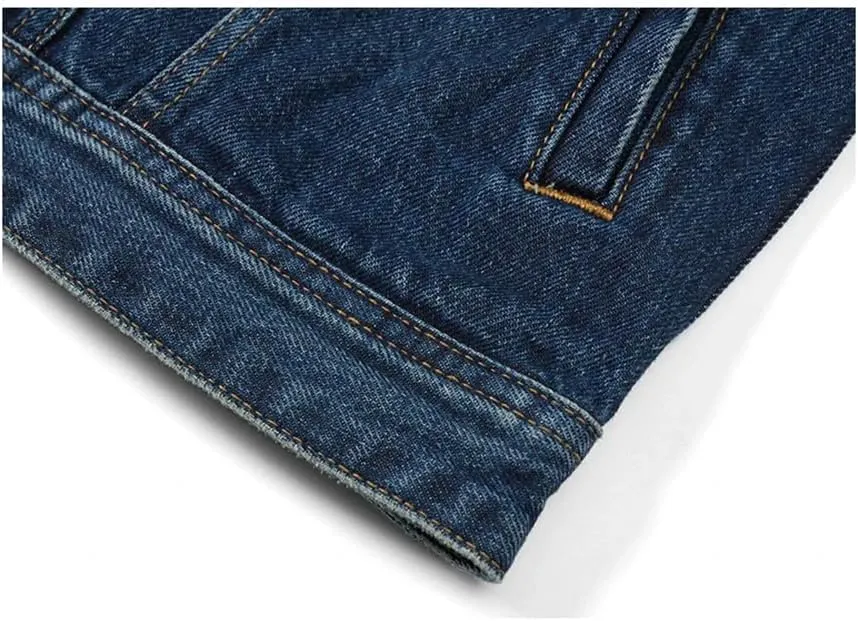 Dvbfufv Men Autumn Oversize Classic Denim Jackets Men Vintage Cotton Plus Size Trucker Jackets