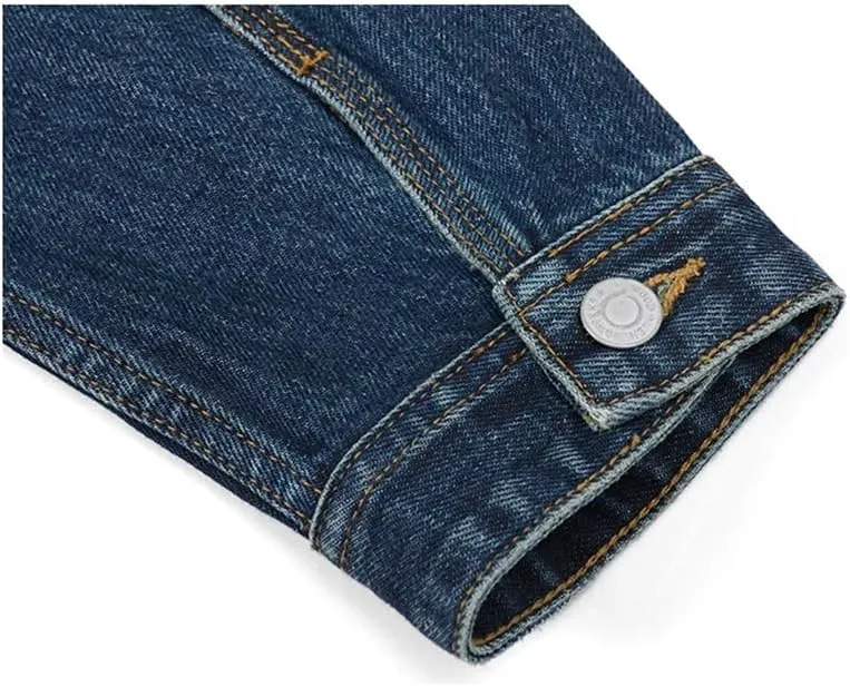 Dvbfufv Men Autumn Oversize Classic Denim Jackets Men Vintage Cotton Plus Size Trucker Jackets