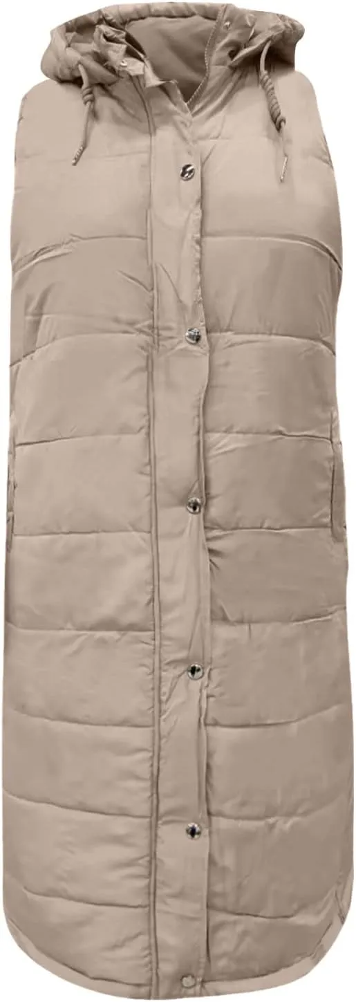 Fashion Sleeveless Puffer Jacket Winter Vest Coats for Women Plain Quilted Down Jackets Plus Size Outerwear