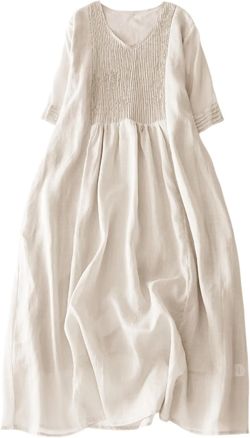 Flowy Dresses for Women,Short Sleeve Tshirt Dress Casual Crew Neck Beach Vacation Dress Summer Long Maxi Sundresses