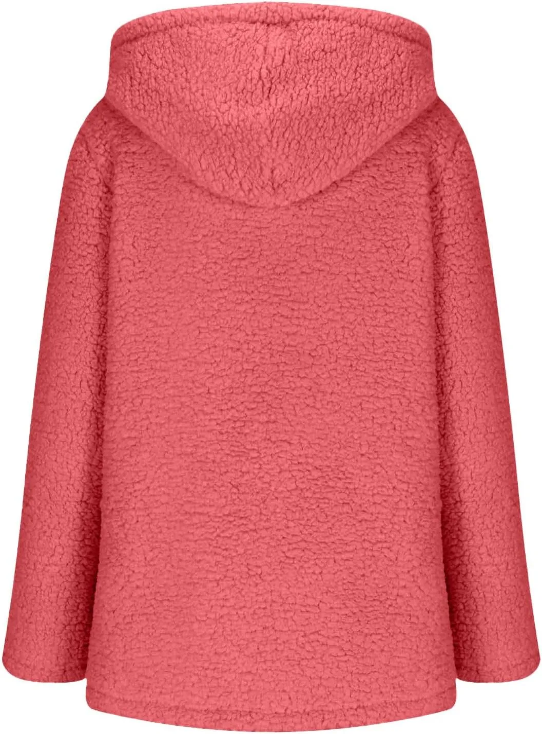 Fuzzy Fleece Jacket Hoodies for Women Winter Long Sleeve Hoodie Coat Fall Jackets Plus Size Button Plush Cardigan