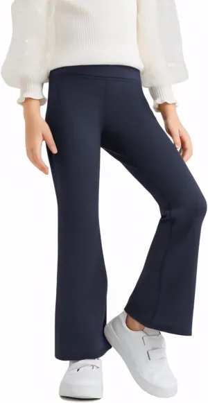 Girls Flare Pants Leggings Casual High Waisted Yoga Pants Kids Padded Bell Bottoms 5-13 Years