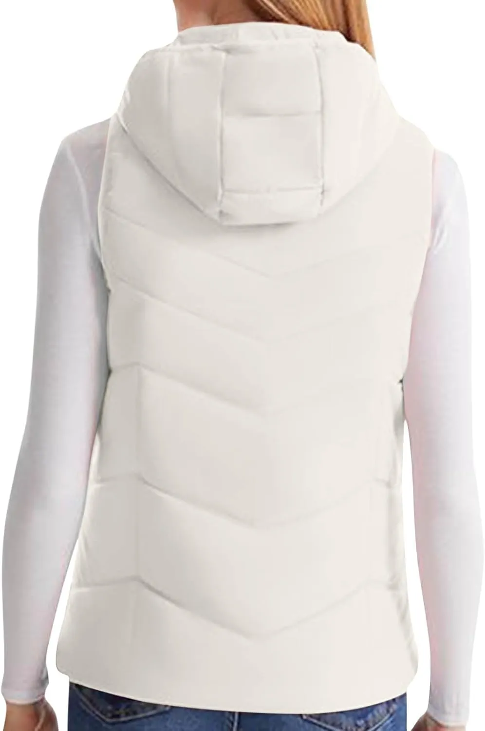 Heated Vest for Women Winter Warm Sleeveless Puffer Jackets Full Zip Quilted Down Gilet Coat Heated Coats