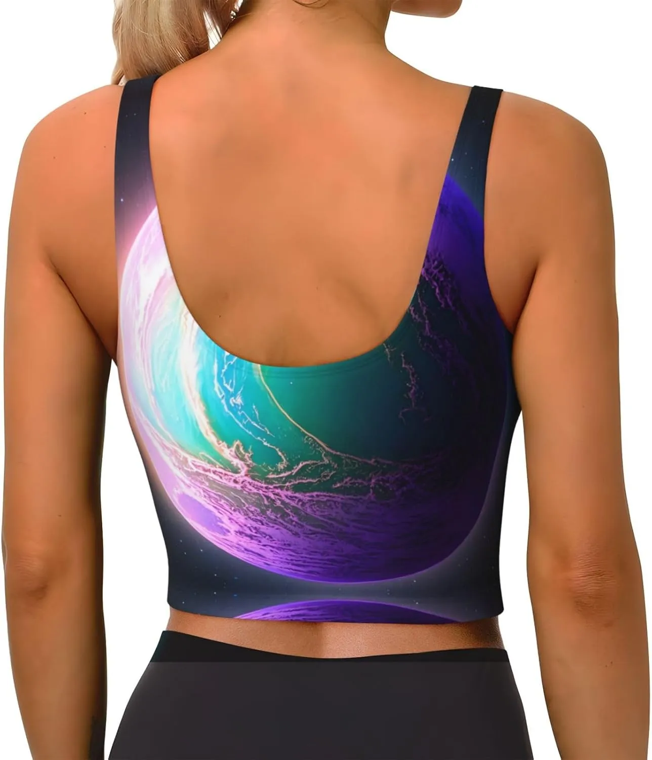 Hot Planet Women's Sexy Sports Vest Sleeveless Athletic Gym T-Shirts Vest U-Shaped Back Quick Dry Top
