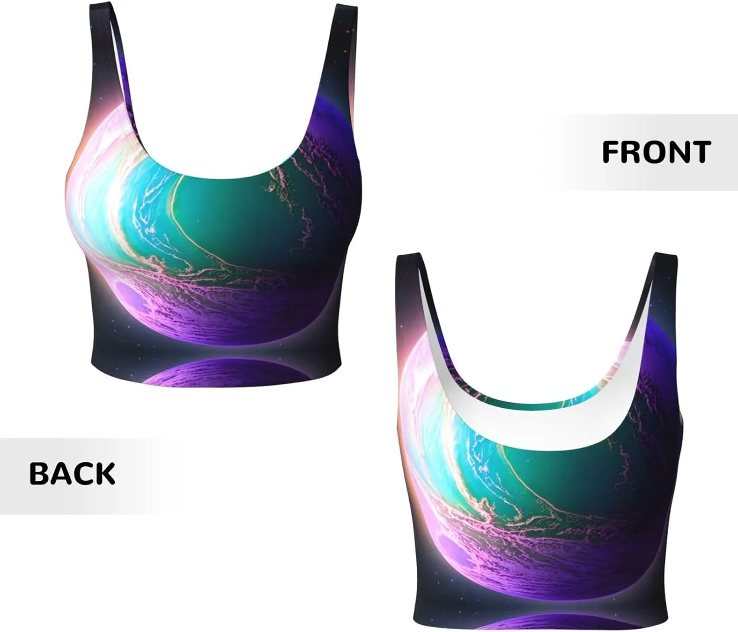 Hot Planet Women's Sexy Sports Vest Sleeveless Athletic Gym T-Shirts Vest U-Shaped Back Quick Dry Top