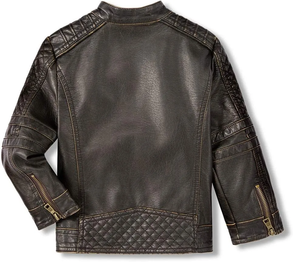 Jackets for Boys Faux Leather Toddler Girls Motorcycle Jackets Kids Coats Waterproof and Windproof
