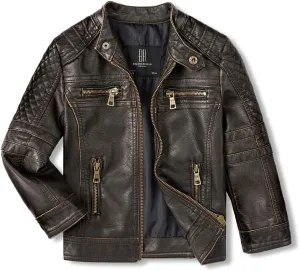 Jackets for Boys Faux Leather Toddler Girls Motorcycle Jackets Kids Coats Waterproof and Windproof