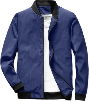 Jackets for Men, Men's Bomber Lightweight Jacket Casual Fashion Windbreaker Flight Zip Up Outdoor Coat Jackets