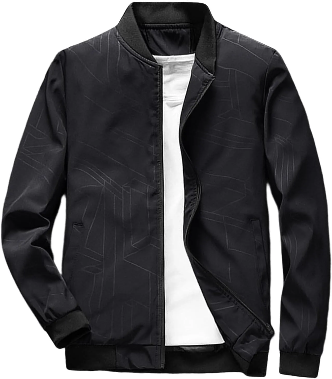 Jackets for Men, Men's Bomber Lightweight Jacket Casual Fashion Windbreaker Flight Zip Up Outdoor Coat Jackets