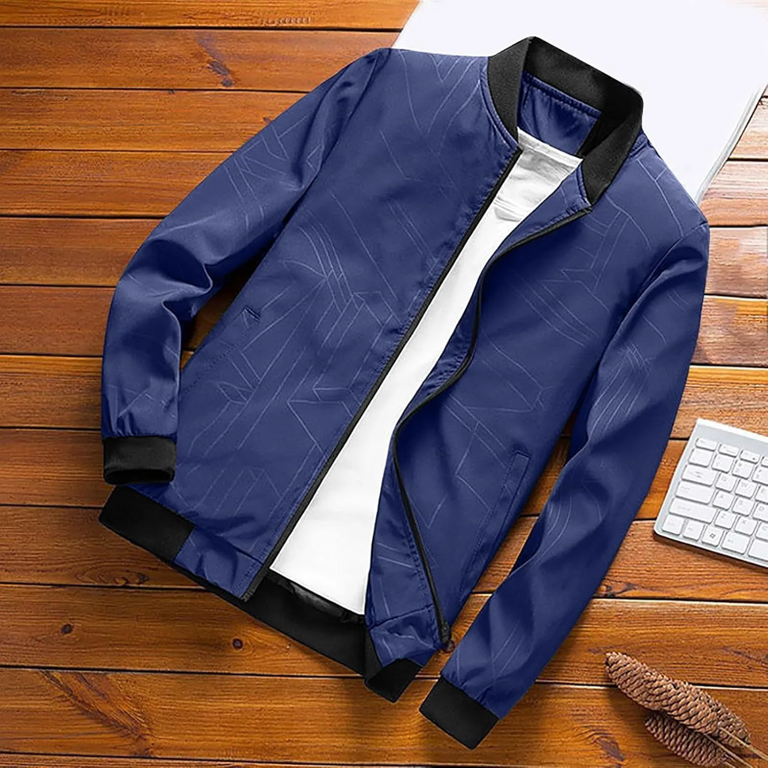 Jackets for Men, Men's Bomber Lightweight Jacket Casual Fashion Windbreaker Flight Zip Up Outdoor Coat Jackets