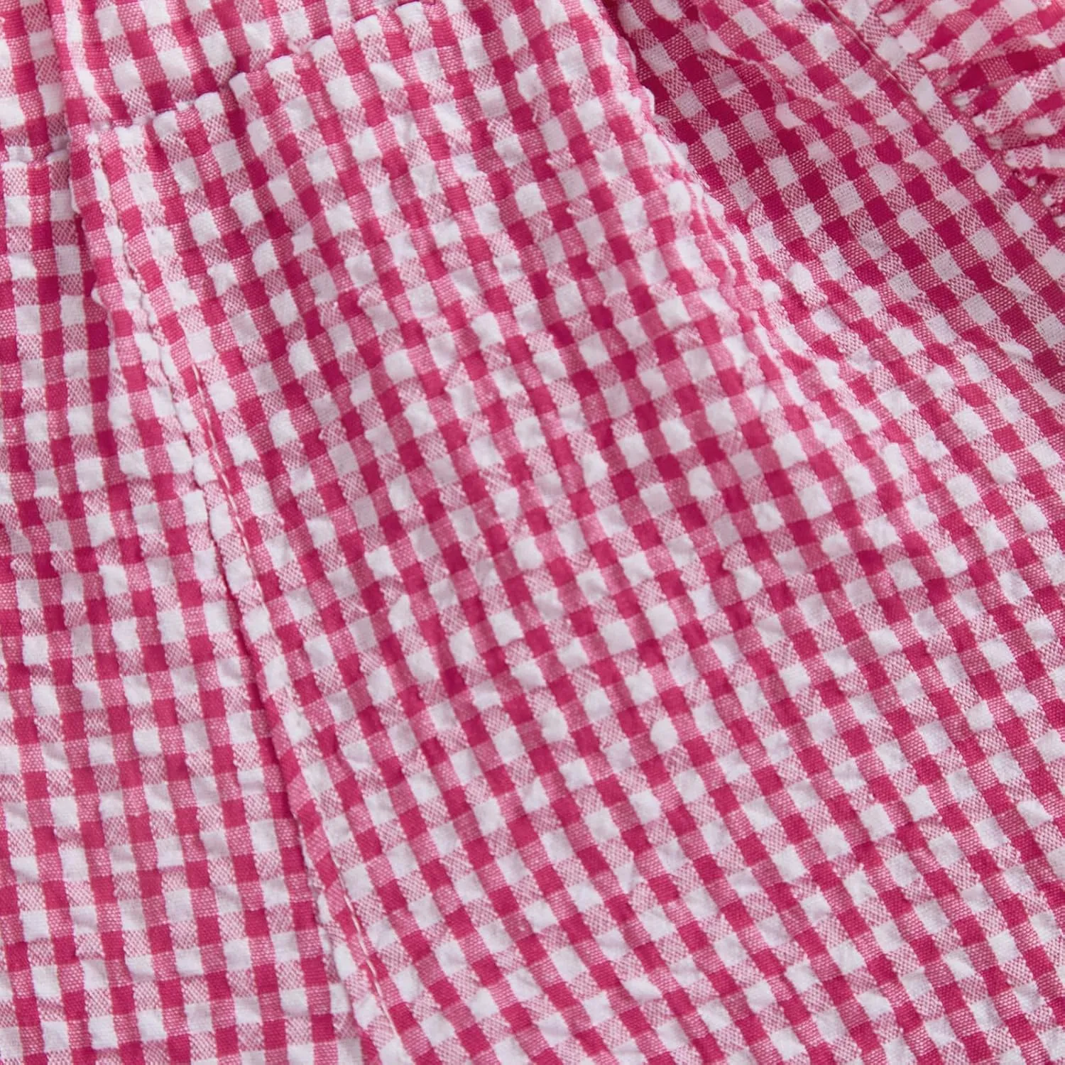 Karuedoo Toddler Baby Girl Shorts Casual Summer Gingham Plaid/Seersucker Elastic Waist Ruffle Hem Shorts Bottoms