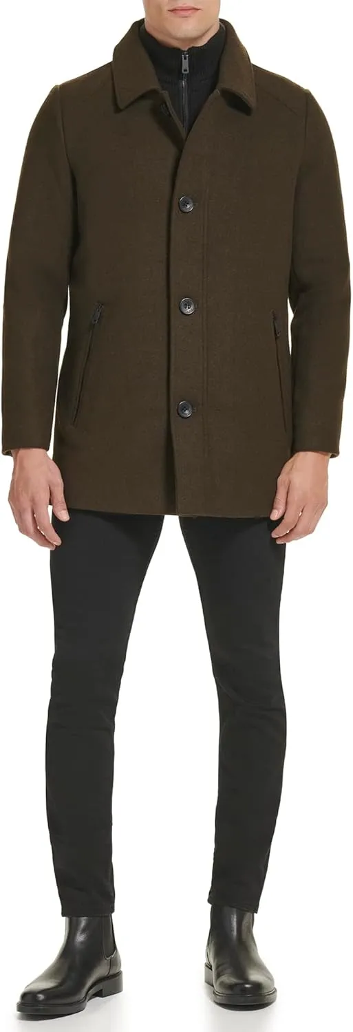 Kenneth Cole Men's Double Breasted Bib Peacoat