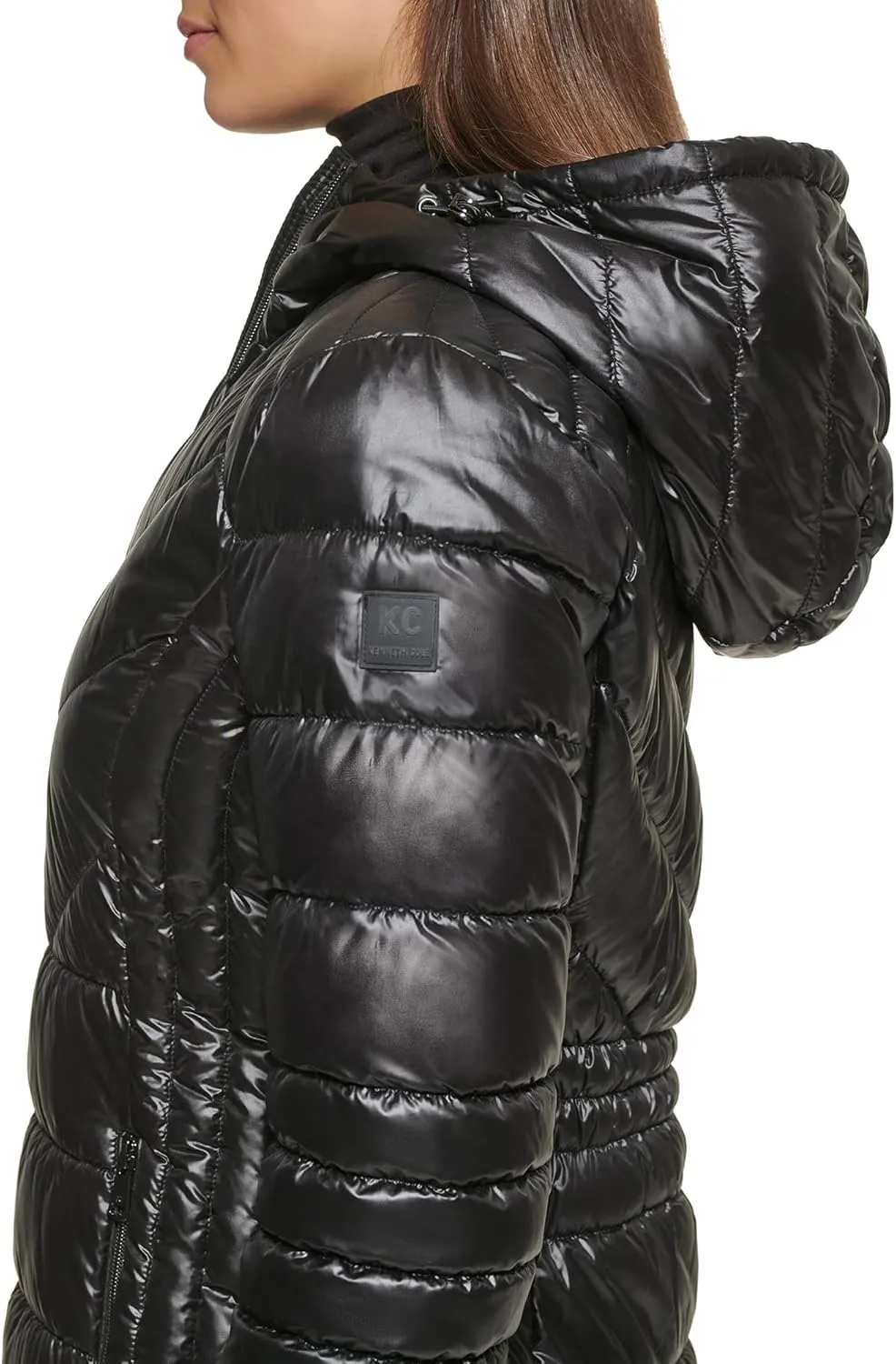 Kenneth Cole Women's Full Zip Hooded Packable Jacket
