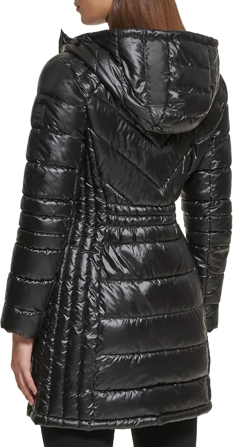 Kenneth Cole Women's Full Zip Hooded Packable Jacket