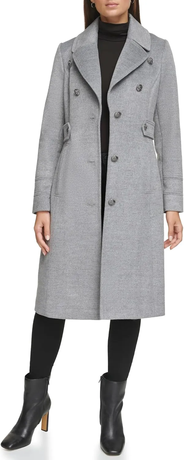 Kenneth Cole Women's Military Wool Blend Overcoat