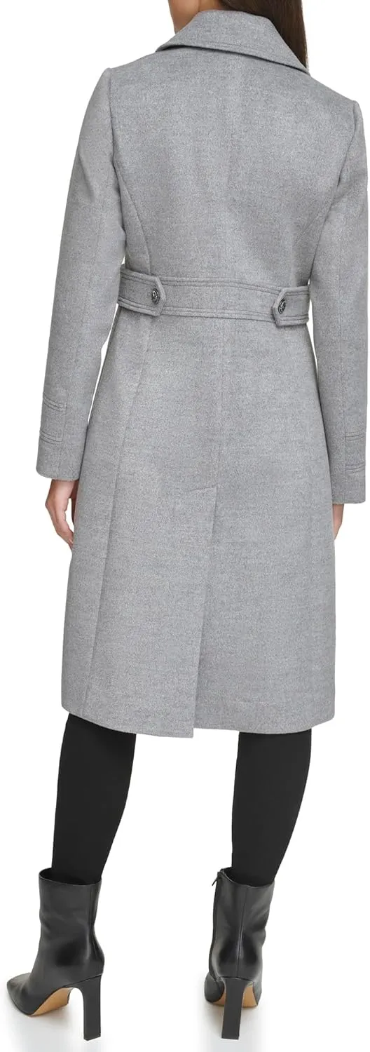 Kenneth Cole Women's Military Wool Blend Overcoat