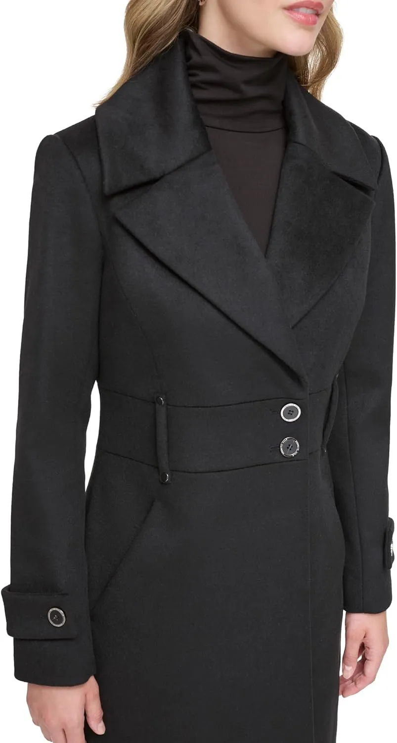 Kenneth Cole Women's Solid Wool Blend Trench Coat
