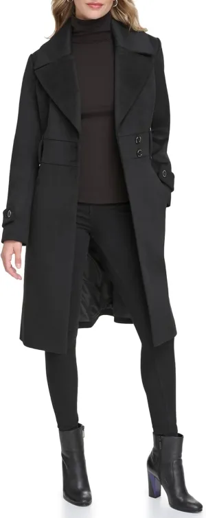 Kenneth Cole Women's Solid Wool Blend Trench Coat