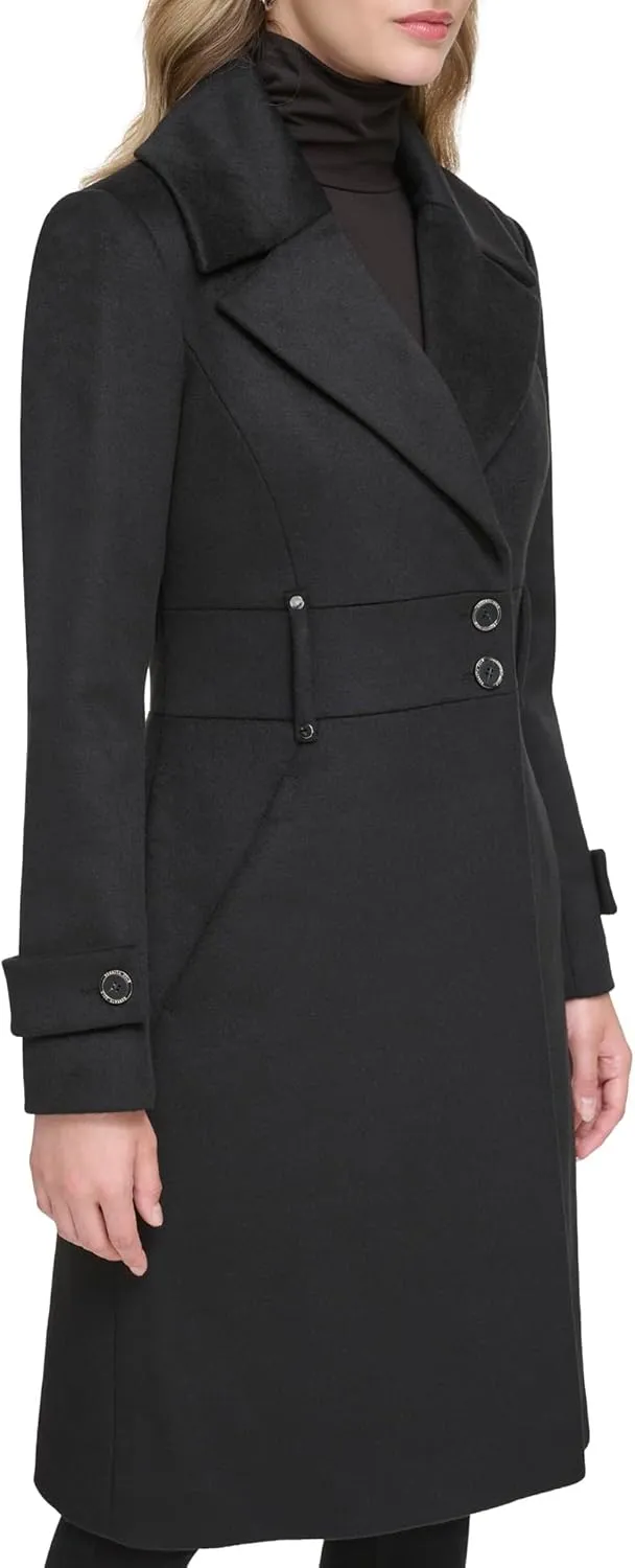 Kenneth Cole Women's Solid Wool Blend Trench Coat