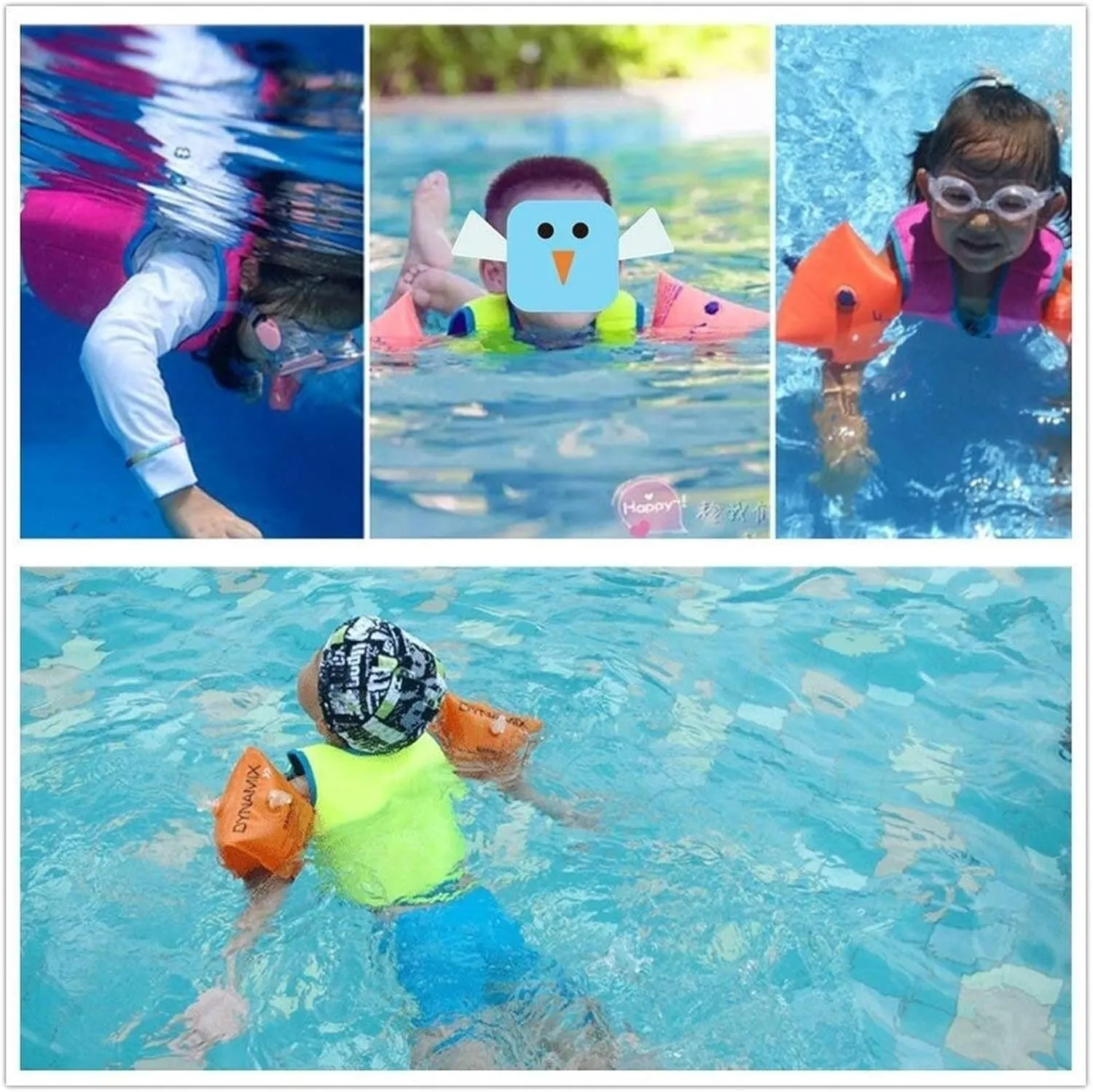 Kids Swimming Vest, Neoprene Flotation Aid, Anticollision Swimsuit with Zipper Ideal for Boys Girls