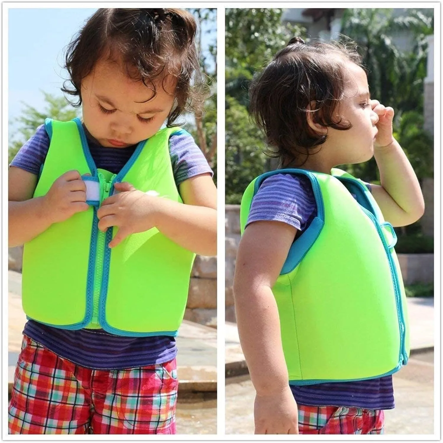Kids Swimming Vest, Neoprene Flotation Aid, Anticollision Swimsuit with Zipper Ideal for Boys Girls