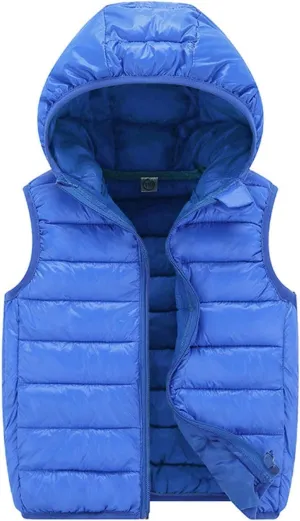 Kids Toddler Baby Boy Girl Vest Outwear Sleeveless Warm Hooded Jacket Waistcoat Warm Clothes