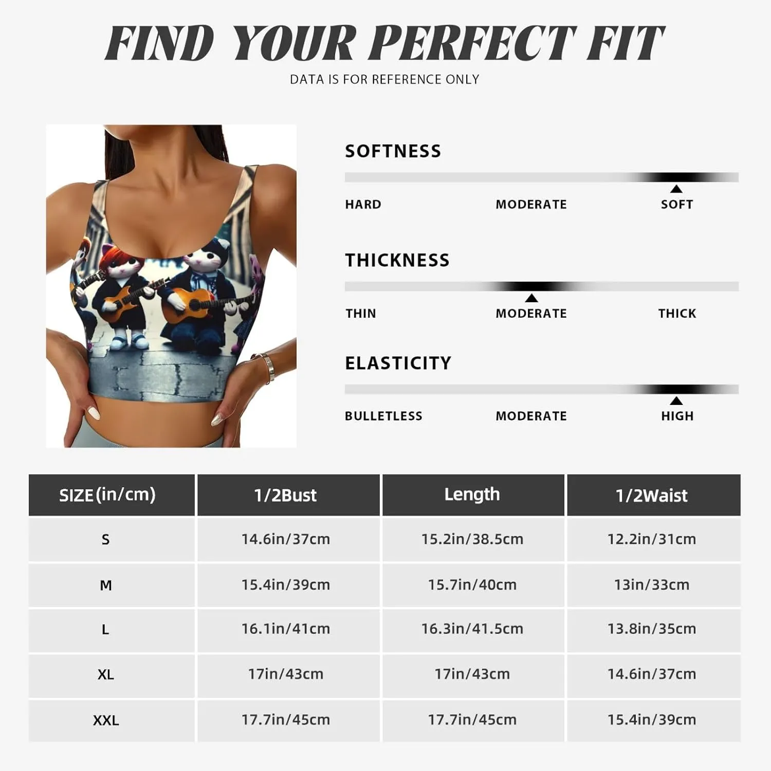 Kitten Playing Guitar Women's Sexy Sports Vest Sleeveless Athletic Gym T-Shirts Vest U-Shaped Back Quick Dry Top