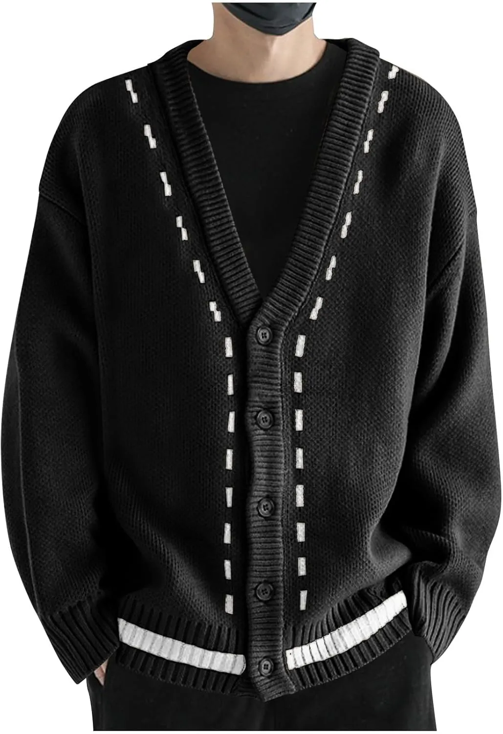 Knit Cardigan Sweaters for Men Button Down Cardigan Sweaters V Neck Sweaters Open Front Cardigan Fashion Sweaters