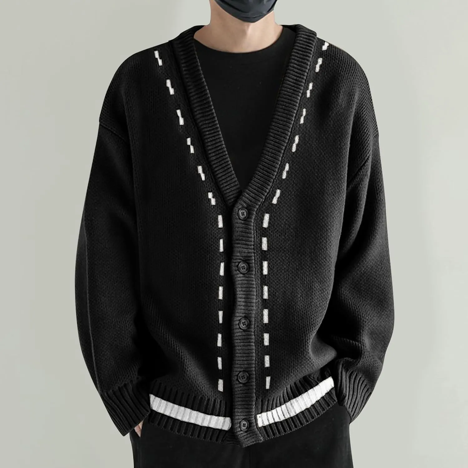 Knit Cardigan Sweaters for Men Button Down Cardigan Sweaters V Neck Sweaters Open Front Cardigan Fashion Sweaters