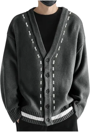 Knit Cardigan Sweaters for Men Button Down Cardigan Sweaters V Neck Sweaters Open Front Cardigan Fashion Sweaters