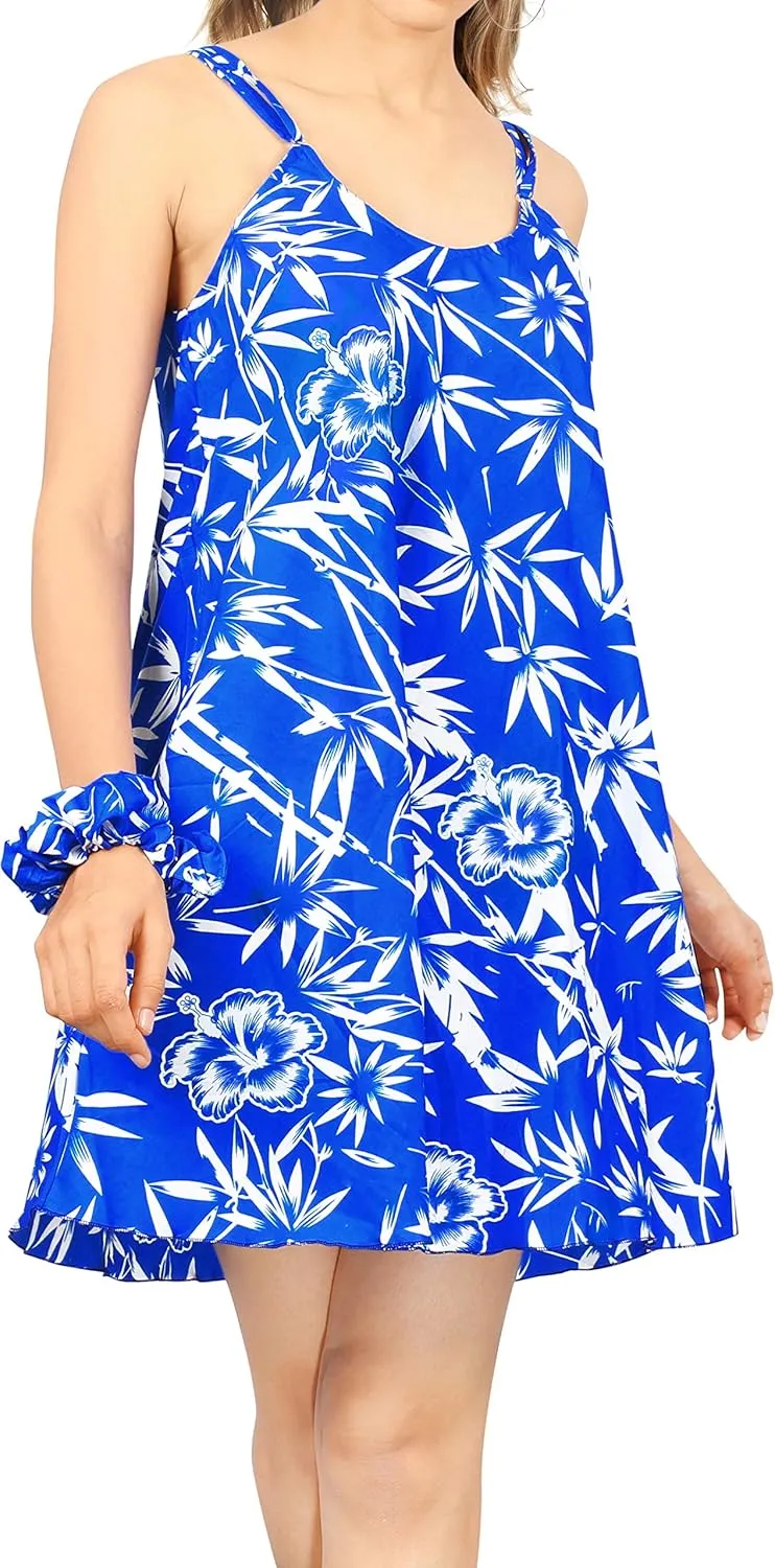 LA LEELA Women's Vacay Beach Summer Beachwear Spaghetti Strap Dress Nightshirts