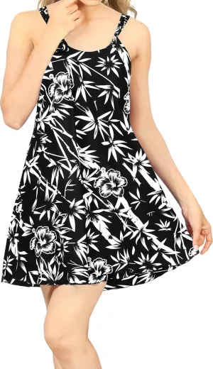 LA LEELA Women's Vacay Beach Summer Beachwear Spaghetti Strap Dress Nightshirts
