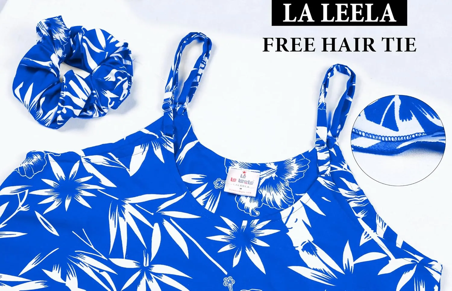 LA LEELA Women's Vacay Beach Summer Beachwear Spaghetti Strap Dress Nightshirts