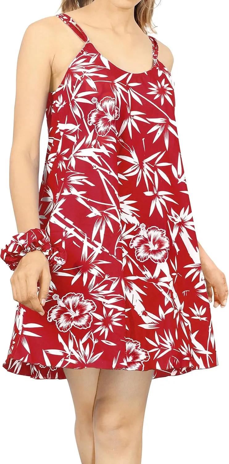 LA LEELA Women's Vacay Beach Summer Beachwear Spaghetti Strap Dress Nightshirts