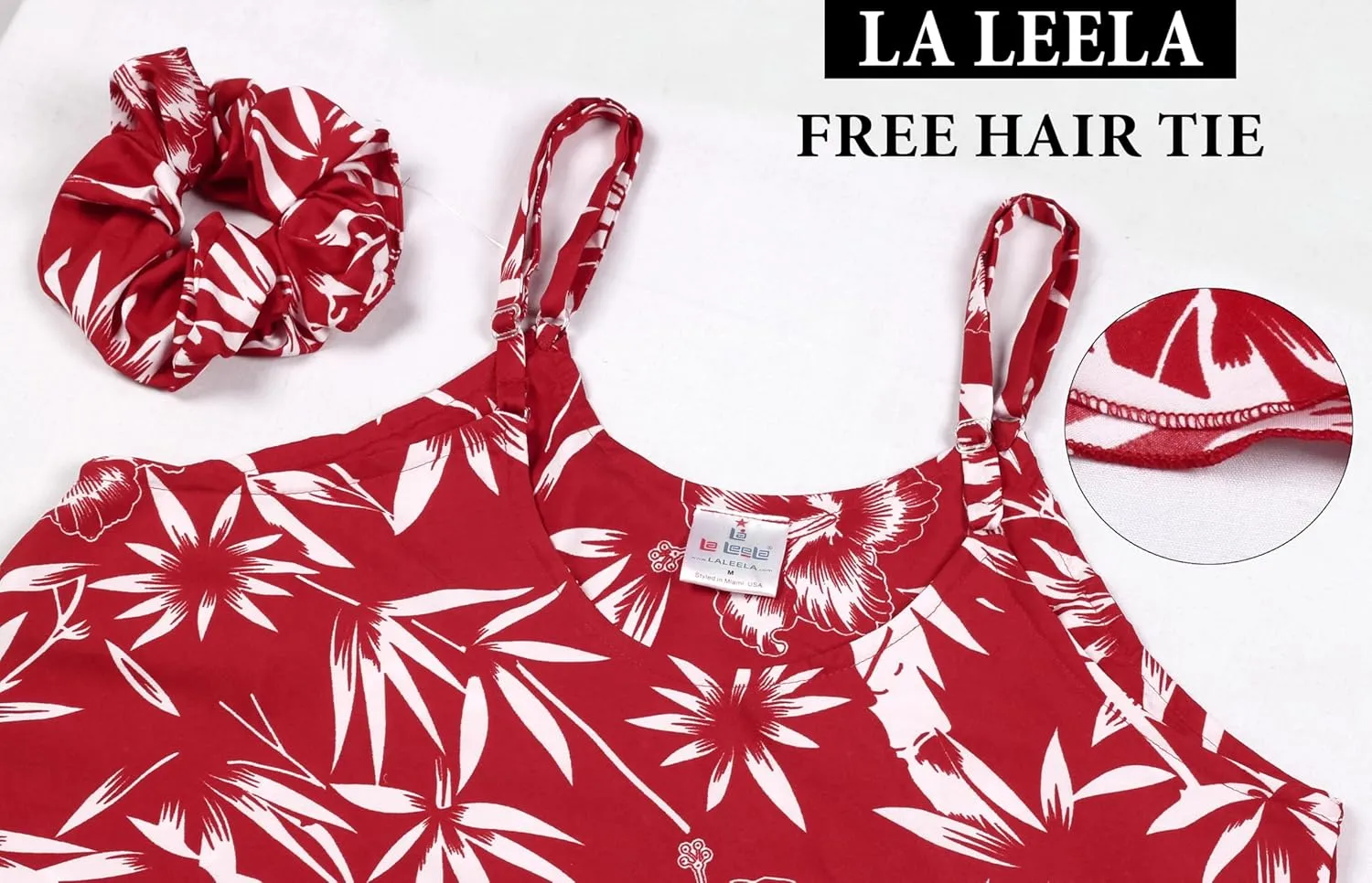 LA LEELA Women's Vacay Beach Summer Beachwear Spaghetti Strap Dress Nightshirts