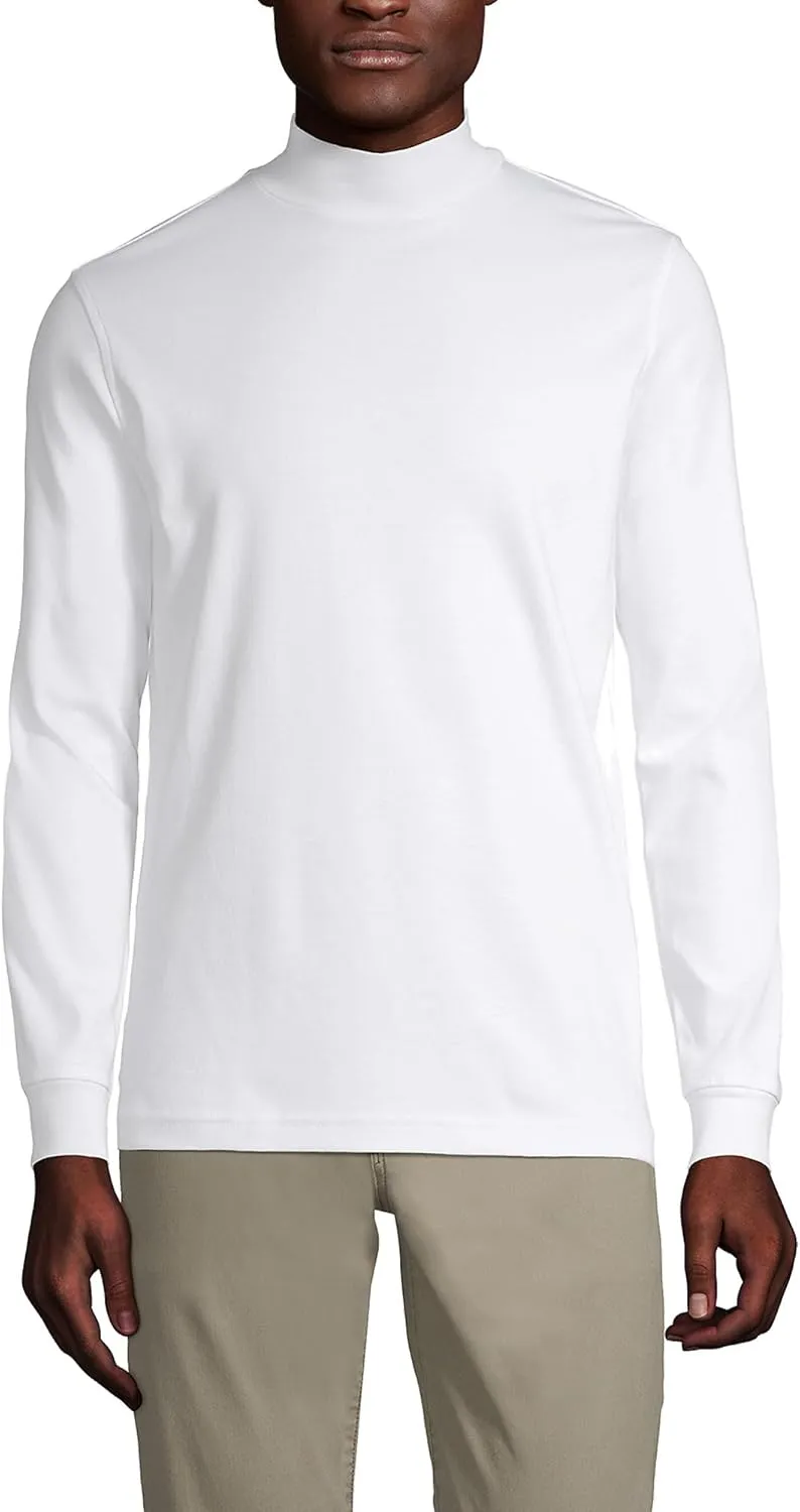 Lands' End Men's American-Grown Supima Cotton Mock Turtleneck Shirt