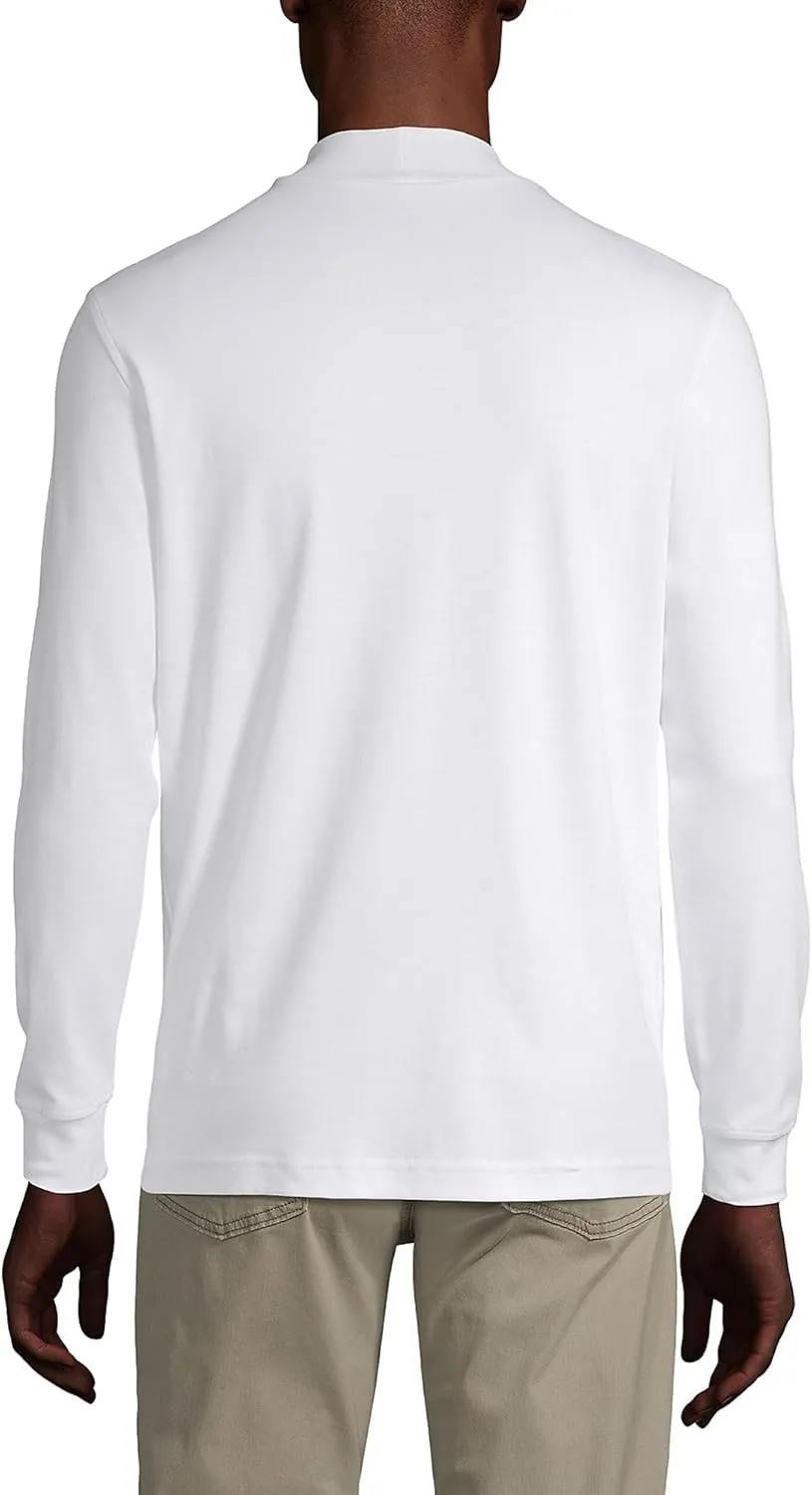 Lands' End Men's American-Grown Supima Cotton Mock Turtleneck Shirt