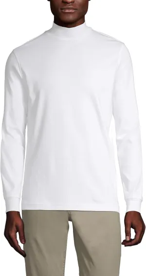 Lands' End Men's American-Grown Supima Cotton Mock Turtleneck Shirt