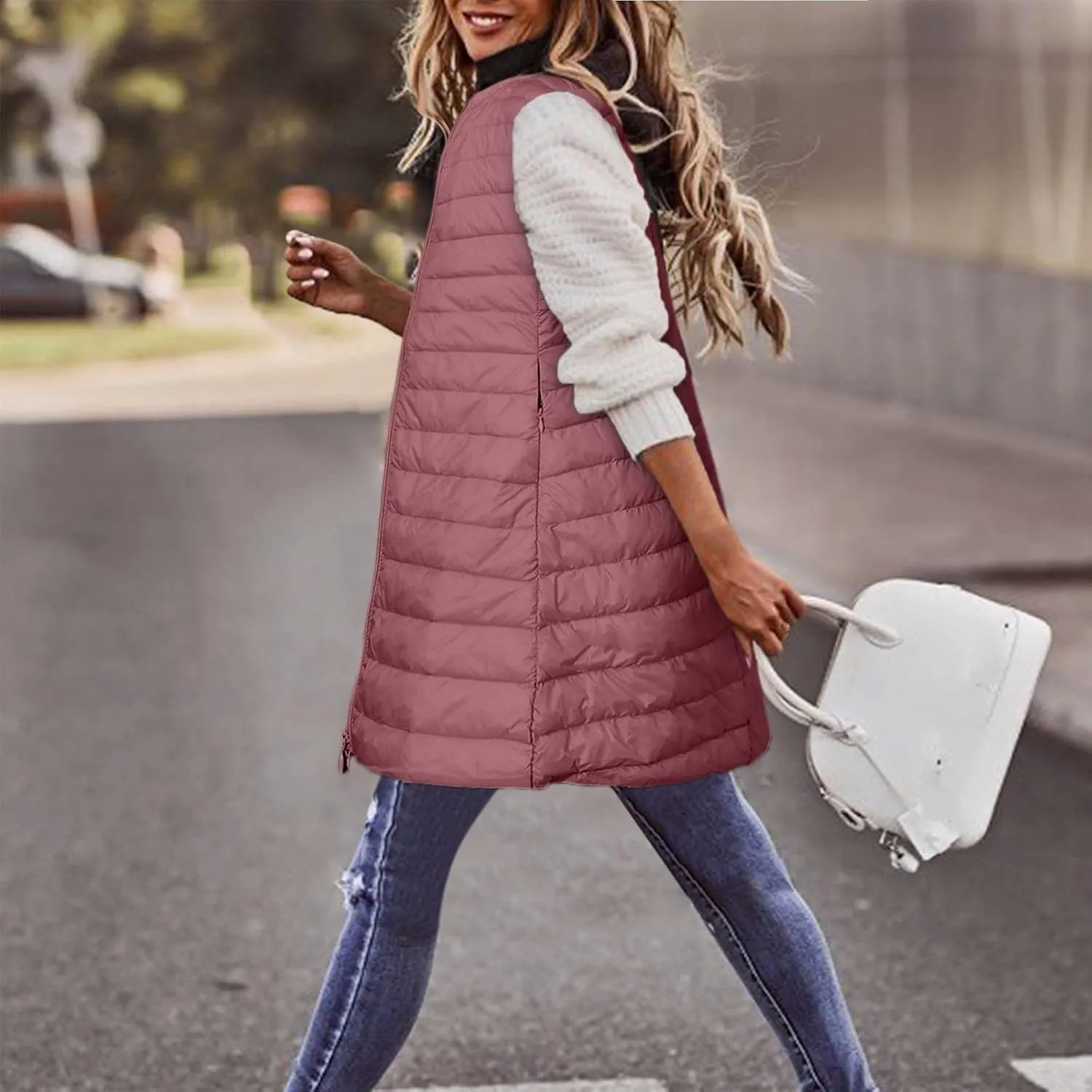 LCMTWX Black Vest Women Puffer Vest With Hood Sleeveless Warm Down Coat With Pockets Quilted Vest Down Plus Size Winter