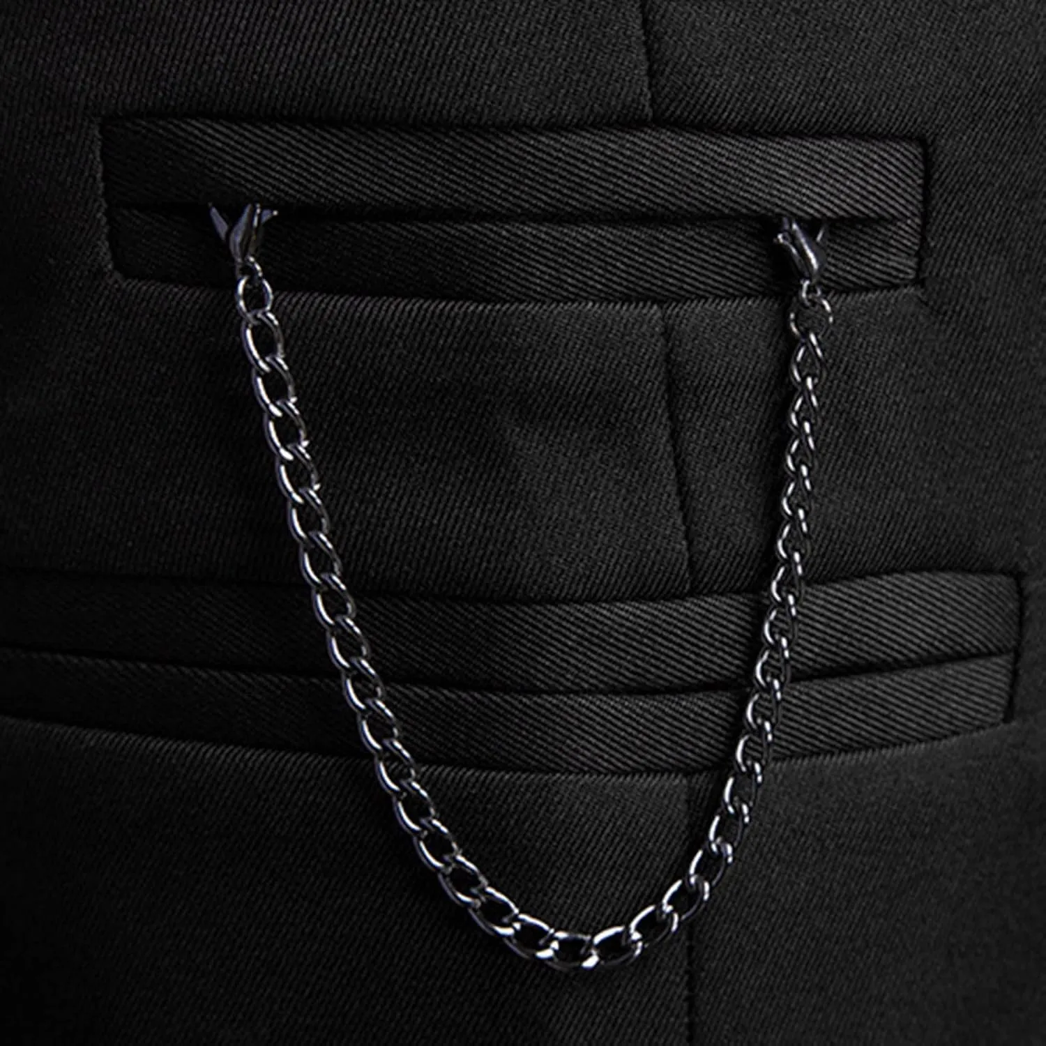 LCMTWX Men's Summer Black Solid V-Neck XL Polyester Button Closure Classic Fit Hip Length Vest with Slit Pocket