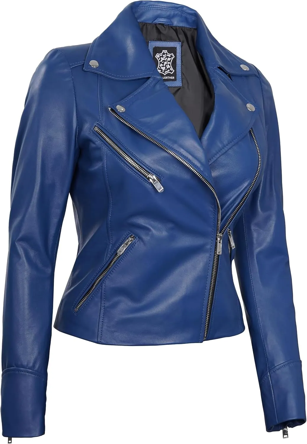 Leather Motorcycle Jackets For Women - Real Lambskin Leather Outerwear Moto Biker Jackets